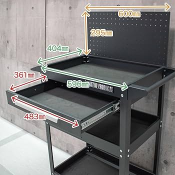 Amazon.co.jp: アストロプロダクツ ツールワゴン 3段 引出&パネル付